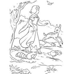 Раскраска: Белоснежка и семь гномов (Анимационные фильмы) #133915 - Бесплатные раскраски для печати