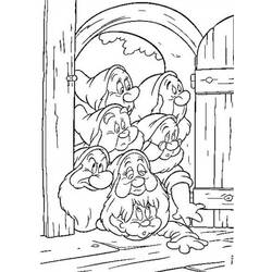 Раскраска: Белоснежка и семь гномов (Анимационные фильмы) #133925 - Бесплатные раскраски для печати