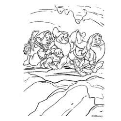 Раскраска: Белоснежка и семь гномов (Анимационные фильмы) #133941 - Бесплатные раскраски для печати