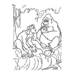 Раскраска: Тарзан (Анимационные фильмы) #131083 - Бесплатные раскраски для печати