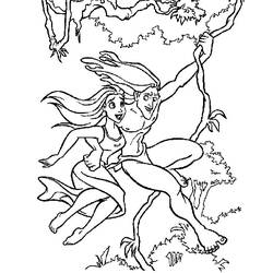 Раскраска: Тарзан (Анимационные фильмы) #131110 - Бесплатные раскраски для печати
