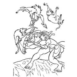 Раскраска: Тарзан (Анимационные фильмы) #131156 - Бесплатные раскраски для печати