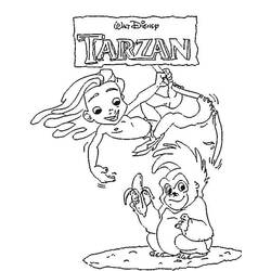 Раскраска: Тарзан (Анимационные фильмы) #131159 - Бесплатные раскраски для печати