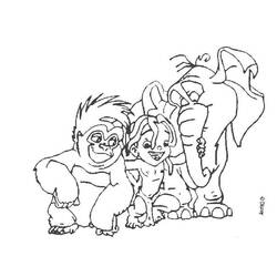 Раскраска: Тарзан (Анимационные фильмы) #131243 - Бесплатные раскраски для печати