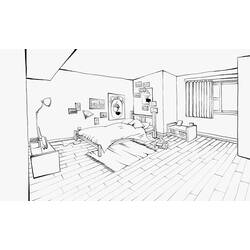 Раскраска: комната (Здания и Архитектура) #66596 - Бесплатные раскраски для печати