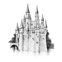 Раскраска: Замок (Здания и Архитектура) #62270 - Бесплатные раскраски для печати