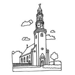 Раскраска: церковь (Здания и Архитектура) #64152 - Бесплатные раскраски для печати