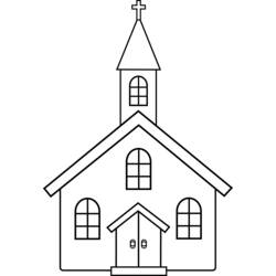 Раскраска: церковь (Здания и Архитектура) #64159 - Бесплатные раскраски для печати