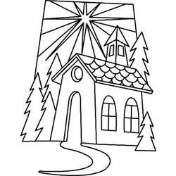 Раскраска: церковь (Здания и Архитектура) #64162 - Бесплатные раскраски для печати