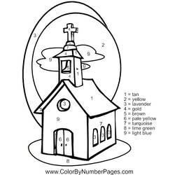 Раскраска: церковь (Здания и Архитектура) #64166 - Бесплатные раскраски для печати