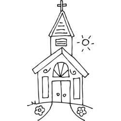 Раскраска: церковь (Здания и Архитектура) #64173 - Бесплатные раскраски для печати