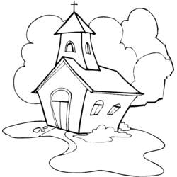Раскраска: церковь (Здания и Архитектура) #64177 - Бесплатные раскраски для печати