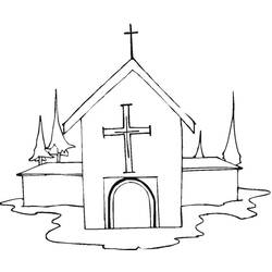 Раскраска: церковь (Здания и Архитектура) #64179 - Бесплатные раскраски для печати