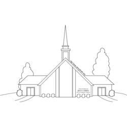 Раскраска: церковь (Здания и Архитектура) #64186 - Бесплатные раскраски для печати