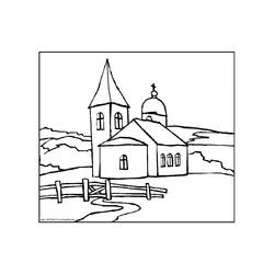 Раскраска: церковь (Здания и Архитектура) #64190 - Бесплатные раскраски для печати
