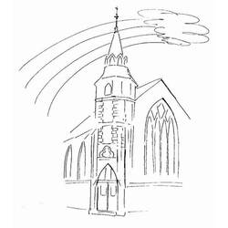 Раскраска: церковь (Здания и Архитектура) #64192 - Бесплатные раскраски для печати