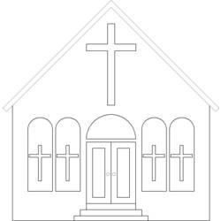 Раскраска: церковь (Здания и Архитектура) #64193 - Бесплатные раскраски для печати