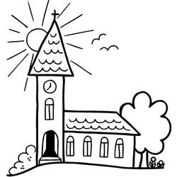 Раскраска: церковь (Здания и Архитектура) #64210 - Бесплатные раскраски для печати