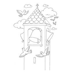 Раскраска: церковь (Здания и Архитектура) #64225 - Бесплатные раскраски для печати