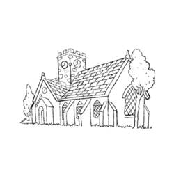 Раскраска: церковь (Здания и Архитектура) #64230 - Бесплатные раскраски для печати