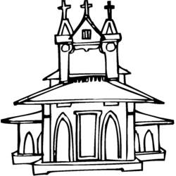 Раскраска: церковь (Здания и Архитектура) #64232 - Бесплатные раскраски для печати