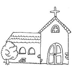 Раскраска: церковь (Здания и Архитектура) #64234 - Бесплатные раскраски для печати