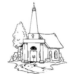 Раскраска: церковь (Здания и Архитектура) #64265 - Бесплатные раскраски для печати