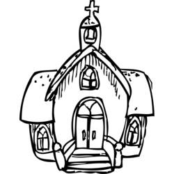 Раскраска: церковь (Здания и Архитектура) #64273 - Бесплатные раскраски для печати