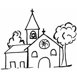 Раскраска: церковь (Здания и Архитектура) #64274 - Бесплатные раскраски для печати