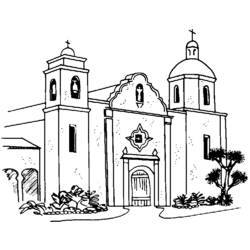 Раскраска: церковь (Здания и Архитектура) #64309 - Бесплатные раскраски для печати
