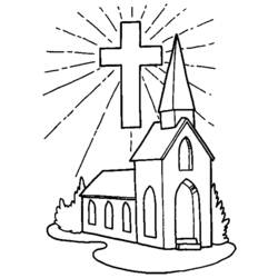 Раскраска: церковь (Здания и Архитектура) #64313 - Бесплатные раскраски для печати