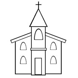 Раскраски: церковь - Бесплатные раскраски для печати