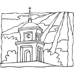 Раскраска: церковь (Здания и Архитектура) #64325 - Бесплатные раскраски для печати
