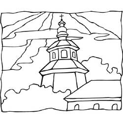 Раскраска: церковь (Здания и Архитектура) #64335 - Бесплатные раскраски для печати