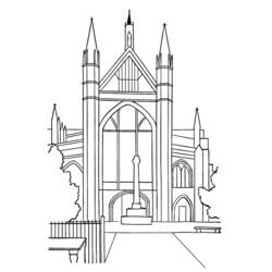 Раскраска: церковь (Здания и Архитектура) #64348 - Бесплатные раскраски для печати