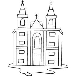 Раскраска: церковь (Здания и Архитектура) #64351 - Бесплатные раскраски для печати