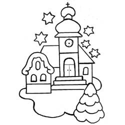Раскраска: церковь (Здания и Архитектура) #64371 - Бесплатные раскраски для печати