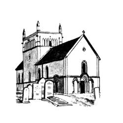 Раскраска: церковь (Здания и Архитектура) #64372 - Бесплатные раскраски для печати