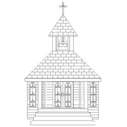 Раскраска: церковь (Здания и Архитектура) #64373 - Бесплатные раскраски для печати