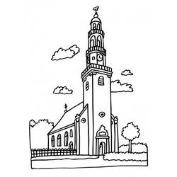 Раскраска: церковь (Здания и Архитектура) #64389 - Бесплатные раскраски для печати