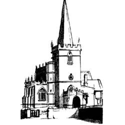 Раскраска: церковь (Здания и Архитектура) #64408 - Бесплатные раскраски для печати