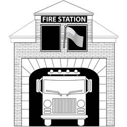 Раскраска: Пожарная станция (Здания и Архитектура) #68595 - Бесплатные раскраски для печати