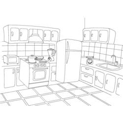 Раскраска: Кухня (Здания и Архитектура) #63517 - Бесплатные раскраски для печати