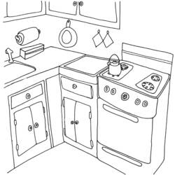 Раскраска: Кухня (Здания и Архитектура) #63518 - Бесплатные раскраски для печати