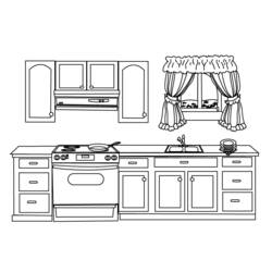Раскраска: Кухня (Здания и Архитектура) #63519 - Бесплатные раскраски для печати