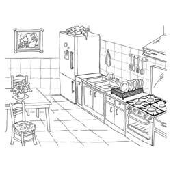 Раскраска: Кухня (Здания и Архитектура) #63534 - Бесплатные раскраски для печати