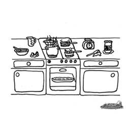 Раскраска: Кухня (Здания и Архитектура) #63543 - Бесплатные раскраски для печати