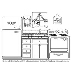 Раскраска: Кухня (Здания и Архитектура) #63544 - Бесплатные раскраски для печати