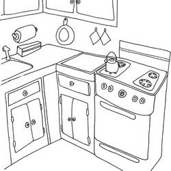 Раскраска: Кухня (Здания и Архитектура) #63635 - Бесплатные раскраски для печати