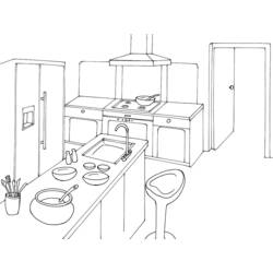 Раскраска: Кухня (Здания и Архитектура) #63639 - Бесплатные раскраски для печати